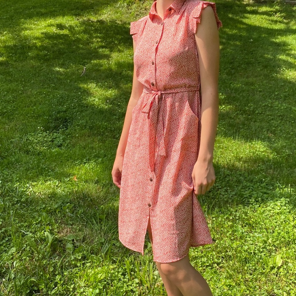 2 - PINK FLORAL DRESS WITH BUTTONS
